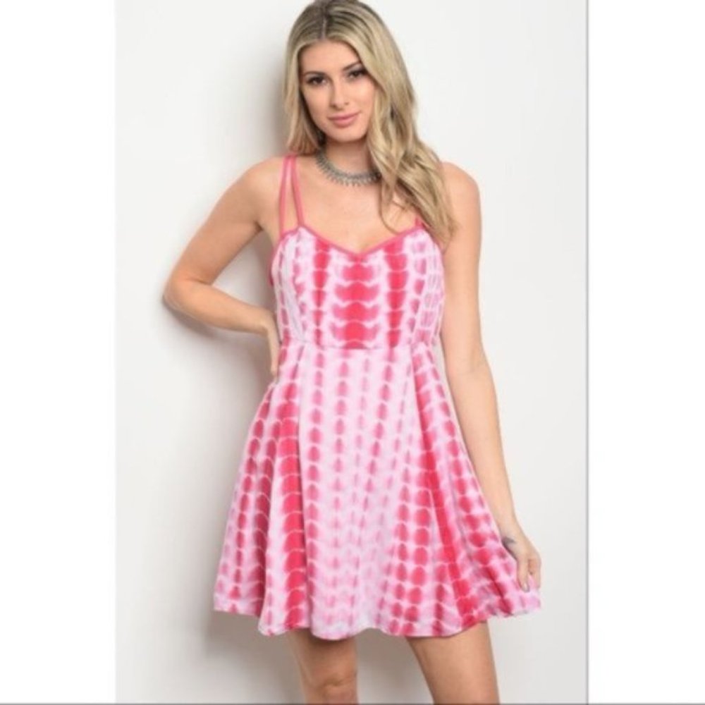 Pink Tie Dye Mini Dress